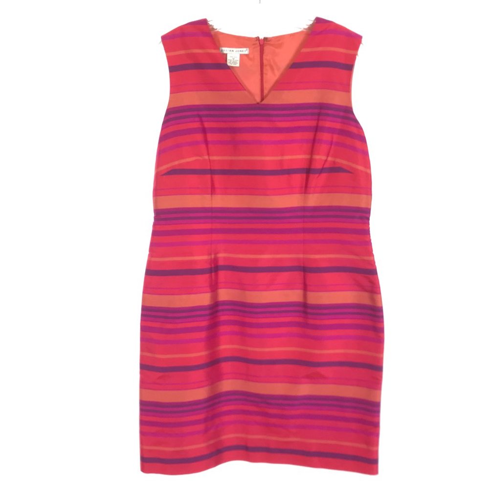 Size 12 Jillian Jones Pure Silk Striped Dress
